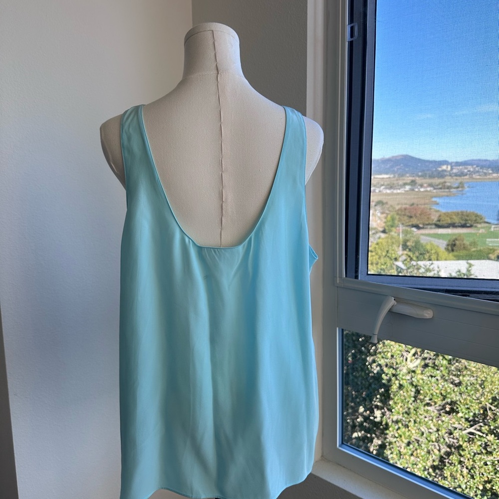 Banana Republic Sublime Silk Blouse Celest Blue NWT XL - Picture 3 of 6
